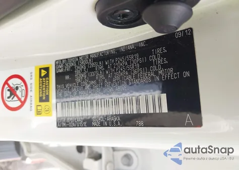 2013 Toyota Highlander Limited V6 z USA, uszkodzony, nr VIN 5TDYK3EH6DS091307